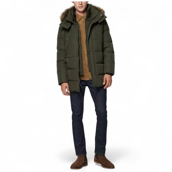 Andrew Marc New York Men's Gattaca Down Parka Coat, OD Green, Large - Picture 15 of 16
